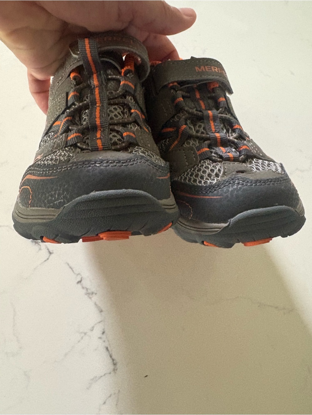 Merrell Kids Gray and Orange Slip-On Athletic Sneakers - Picture 4 of 16